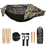 Camping Hammock with Mosquito Net and Rainfly Cover,Camping Hammock,Lightweight Portable Hammock,Waterproof Camping Hammock for Outdoor Backpacking Hiking Travel (Camouflage)