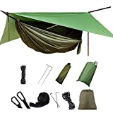 Camping Hammock with Mosquito Net and Rain Fly , Portable Double Single Parachute Hammocks Rainfly Set for Backpacking Outdoor Hiking Campin Travel