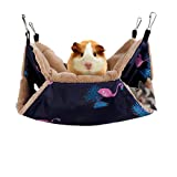STTQYB Small Pet Cage Hammock, Hanging Bed for Small Animals Pet Cage Hammock Accessories Bedding for Chinchilla Parrot Sugar Glider Ferrets Rat Hamster Rat Playing Sleeping (Flamingo)