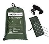 DD Hammocks - DD Tarp S - Olive green (9ft x 5ft) - 100% Waterproof Lightweight Compact & Multifunctional Rainfly Tarp Tent Bivvi Day Shelter for Camping Backpacking Bikepacking Adventure & Hiking