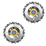 FOUUA 2Pcs Angle Grinder Saw Blade Tools, 4 in Grinder Disc 22-Teeth Steel Chainsaw Blade Wood Carving Disc for Cutting and Shaping, 5/8” Arbor, Fits 4” or 4-1/2” Angle Grinders (Yellow)
