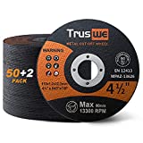 Truswe Cut Off Wheels 52 Pack,4 1/2 Inch,0.45 USD/Pack,Metal and Stainless Steel Cutting Wheel for Angle Grinder,Ultra Thin Cut-Off Wheel Cutting Disc (52 PCS 4-1/2 x .045 x 7/8 inch Cut Off Wheels)