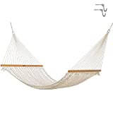 Original Pawleys Island 15OC Presidential Original Cotton Rope Hammock with Free Extension Chains & Tree Hooks, Handcrafted in The USA, Accommodates 2 People, 450 LB Weight Capacity, 13 ft. x 65 in.