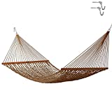 Original Pawleys Island 14DCAB Deluxe Antique Brown Duracord Rope Hammock with Extension Chains & Tree Hooks, Handcrafted in The USA, Accommodates 2 People, 450 LB Weight Capacity, 13 ft. x 60 in.