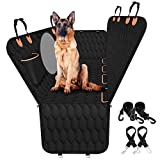 Dog Car Seat Cover for Back Seat, 100% Waterproof Back Seat Cover for Dogs, Scratchproof Car Hammock for Dogs with Mesh Window, Durable Pet Seat Cover for SUVs, Backseat Dog Cover for Car - Black
