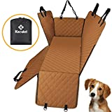 K KNODEL Dog Seat Cover, 100% Waterproof Car Seat Cover for Pets, Pet Seat Cover Dog Hammock, Heavy Duty Scratch Proof Pet Back Seat Covers, Zippered Side Flaps for Cars, Trucks and SUVs (Brown)