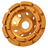 KSEIBI 644030 Diamond Concrete Grinding Wheel 4 1/2 inch for Polishing and Cleaning Stone Concrete Surface, Cement, Marble, Rock, Granite, and Thinset Removing, Angle Grinder Double Row Wheels Cup