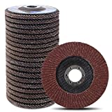 Coceca 4-1/2 Inch Flap Disc, 20pcs Grinding Wheels and Sanding Discs for Angle Grinder, Type 27 Aluminum Oxide Abrasive Grinding Disc (40 60 80 120 Grit)