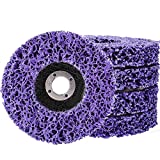 Mornajina 5 Packs 4' x 5/8' Strip Discs Stripping Wheel for Angle Grinders, Remove Paint, Rust, Scaling and Oxidation(Purple)