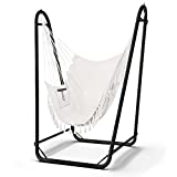 TOREVSIOR Hammock Chair with Stand,Heavy-Duty Hanging Chair with Stand, for Indoor Outdoor,Sturdy Swing Chair with Stand Max Load 350 pounds