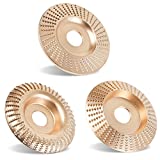 Pomsare Upgraded 3PCS Wood Carving Disc Set for 4' or 4 1/2' Angle Grinder with 5/8' Arbor, Grinding Wheel Shaping Disc for Wood Cutting, Grinder Cutting Wheel Attachments
