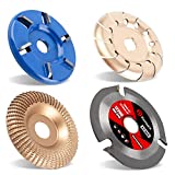 Pomsare Upgraded Wood Carving Disc Grinding Wheel, Angle Grinder Attchments Wood Shaping Disc Cutting Wheel, Grinder Wood Carving Tools for Angle Grinder 4 1/2 inch with 5/8 & 7/8 Arbor