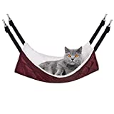 IMPHOM Cat Hammock for Cage Cat Bed Sleeping Hammock Hanging Cage Chair Hammock for Cat Small Dogs (Red)