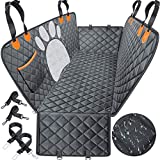URPOWER Upgraded Dog Seat Covers with Mesh Visual Window 100% Waterproof Dog Car Seat Cover Nonslip Pet Seat Cover for Back Seat with Storage Pockets, Washable Dog Hammock for Cars Trucks and SUVs