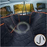 iBuddy Dog Car Seat Cover for Back Seat of Cars/Trucks/SUV, Waterproof Dog Car Hammock with Mesh Window, Dog Seat Belt, Durable Anti-Scratch Nonslip Machine Washable Pet Car Seat Cover
