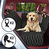 Back Seat Dog Cover for Car, 5-in-1 Car Hammock for Dogs, 100% Waterproof Dog Seat Protector for Dogs, Scratchproof&Nonslip Car Pet Seat Cover, Dog Seat Cover for SUV, Dog Hammock for Truck