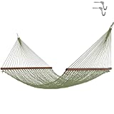 Hatteras Hammocks DC-14NV Deluxe Meadow Duracord Rope Hammock with Free Extension Chains & Tree Hooks, Handcrafted in The USA, Accommodates 2 People, 450 LB Weight Capacity, 13 ft. x 60 in.…