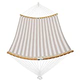 Patio Watcher 11 FT Quick Dry Hammock Folding Curved Bamboo Spreader Bar Portable Hammock for Camping Outdoor Patio Yard Beach