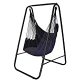 YUCAN Hammock Chair Stand with Hanging Swing Chair Included,Weather Resistant and Saving Space Stand Max 450 Lbs, Quality Cotton Weave Wrap Whole Body,Suitable for Indoor, Outdoor,Patio，Yard