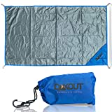 Ultralight Backpacking Tarp Ground Cloth - Waterproof Mini Pocket Blanket - Compact Packable Groundsheet - Hiking Tarp for Two - Pouch and Carabiner, 27.5' x 48'