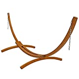 Sunnydaze 12-Foot Curved Wood Hammock Stand Only - 2-Person Wooden Hammock Arc Stand - Heavy-Duty 400-Pound Capacity