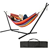 Grecodown Hammock with Stand, 450 lbs Weight Capacity Steel Hammock, Portable Hammock with Space Saving Carrying Bag for Indoor Outdoor Patio