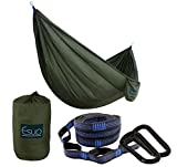 Esup Camping Hammock -Multifunctional Lightweight Nylon Portable Hammock, Best Parachute Hammock for Backpacking, Camping, Travel(Army Green, 108'(L) x 55'(W))
