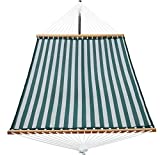 Patio Watcher 14 FT Quick Dry Hammock with Double Size Solid Wood Spreader Bar Outdoor Patio Yard Poolside Beach Hammock with Chains, Waterproof and UV Resistance, 2 Person 450 Pound Capacity