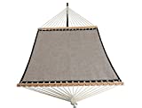 Patio Watcher 11 FT Quick Dry Hammock Bamboo Wood Spreader Bars Outdoor Patio Yard Poolside Hammock with Chain Hanging Kits and Hooks, Waterproof and UV Resistance,Mocha