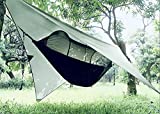Gastonia Camping Hammock with Mosquito Bug Net Tent, Rain Fly Tarp & Tree Straps with Carabiners - Lightweight Portable Single Double Set for Hiking, Backpacking Travel, Complete with Stow Away Pocket