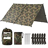 Bearhard Waterproof Camping Tarp, Lightweight Hammock Rain Fly, UV Protection and PU 3000mm Waterproof Backpacking Tarp, 10x12ft Large Tent Footprint or Shelter Kit for Hiking and Outdoor Adventure