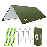 bedee Waterproof Camping Tarp, Lightweight Hammock Rain Fly Sunshade, 10X10.5ft/10X13.7ft, Compact Tent Backpacking Tarp for Camping, Hiking and Outdoor Activities