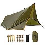 FREE SOLDIER Waterproof Portable Tarp Multifunctional Outdoor Camping Traveling Awning Backpacking Tarp Shelter Rain Tarp (Brown)