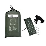 DD Hammocks - DD Tarp 3x3 - Olive Green (10ft x 10ft) - 100% Waterproof Lightweight & Multifunctional Rainfly Tarp Tent Shelter for Camping Backpacking & Hiking Adventure