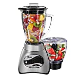 Oster Core 16-Speed Blender with Glass Jar, Black, 006878. Brushed Chrome