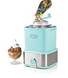 Nostalgia Electric Ice Cream Maker with Candy Crusher Makes 2-Quarts of Ice Cream, Frozen Yogurt or Sorbet in Minutes, Works with Candy Bars, Chocolate Chips, Nuts & More, Aqua