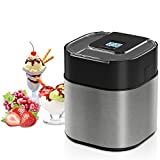 Ice Cream Maker Machine for Home, 1.5 Quart Stainless Steel Homemade Electric Ice cream Makers Countertop with Countdown Timer & LED Display, Automatic Frozen Yogurt, Sorbet for Kids Home
