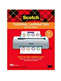 Scotch Thermal Laminating Pouches, 5 Mil Thick for Extra Protection, 100-Pack, 8.9 x 11.4 inches, Letter Size Sheets, Clear (TP5854-100)