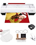 Laminator, 5 in 1 Thermal Laminator A4, Laminator Machine, Laminator Machine with Laminating Sheets 20, Corner Rounder, Hole Punch, Personal Laminator for Teachers School Office (White)