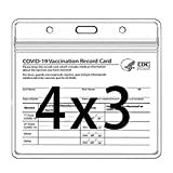 Vaccine Card Holder,CDC Vaccination Card Protector 4 X 3 Inches Immunization Record Vaccine Cards Holder Clear Vinyl Plastic Sleeve with Waterproof Type Resealable Zip(5 Pack)