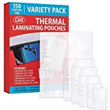 5MIL Thermal Laminating Pouches (150 Count) | Letter, Photo, Card, Notecard, ID Badge and Business Card Sizes | Dry-Erase Friendly Sheets, Compatible with Laminators | Crystal Clear Laminated Finish