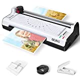 GEJRIO Laminator Machine with Laminating Sheets (30Pcs), A4 5-in-1 Thermal Laminator, 9'' Laminating Machine with Paper Trimmer Corner Rounder Puncher for Home Office School