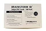 Inkjet PVC Cards (100 Pack) - Inkjet Printable PVC ID Cards with Brainstorm ID's Enhanced Ink Receptive Coating - Waterproof and Double Sided Printing - Works with Epson and Canon Inkjet Printers