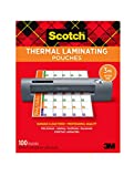 Scotch Thermal Laminating Pouches, 100-Pack, 8.9 x 11.4 Inches, Letter Size Sheets (TP3854-100)