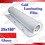 INTBUYING 25x180' (0.7x5Yards) 3Mil Glossy UV Luster Vinyl Cold Laminating Film Laminator