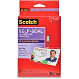 Scotch Self-Sealing Laminating Pouches, ID Protectors Includes Clips, 2.25 Inches x 3.5 Inches, 25 Pouches (LS852G) (Package may vary)