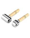 QWORK Leather Glue Laminating Roller Stainless Steel (2 pcs 2.36 inch + 1 inch) for Craft DIY Leather Edge Crimping Roller Press Platen Board Tool