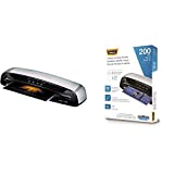 Fellowes 5736601 Laminator Saturn3i 125, 12.5 inch, Rapid 1 Minute Warm-up Laminating Machine, with Laminating Pouches Kit & Thermal Laminating Pouches, 3 mil, 200 Pack - 5743401