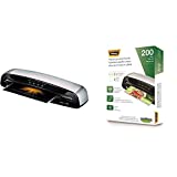 Fellowes 5736606 Laminator Saturn3i 125, 12.5 inch, Rapid 1 Minute Warm-up Laminating Machine, with Laminating Pouches Kit & Thermal Laminating Pouches, Letter Size Sheets, 5mil, 200pk