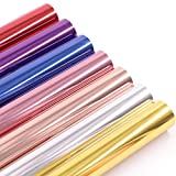 KASYU Toner Reactive Foil for Laminator, 7 Assorted Colors 5in x 9.84ft Foil Transfer Rolls for Minc Machine&Toner Ink Pen& Deco Gel, Metallic Hot Stamping Foil for Scrapbooking